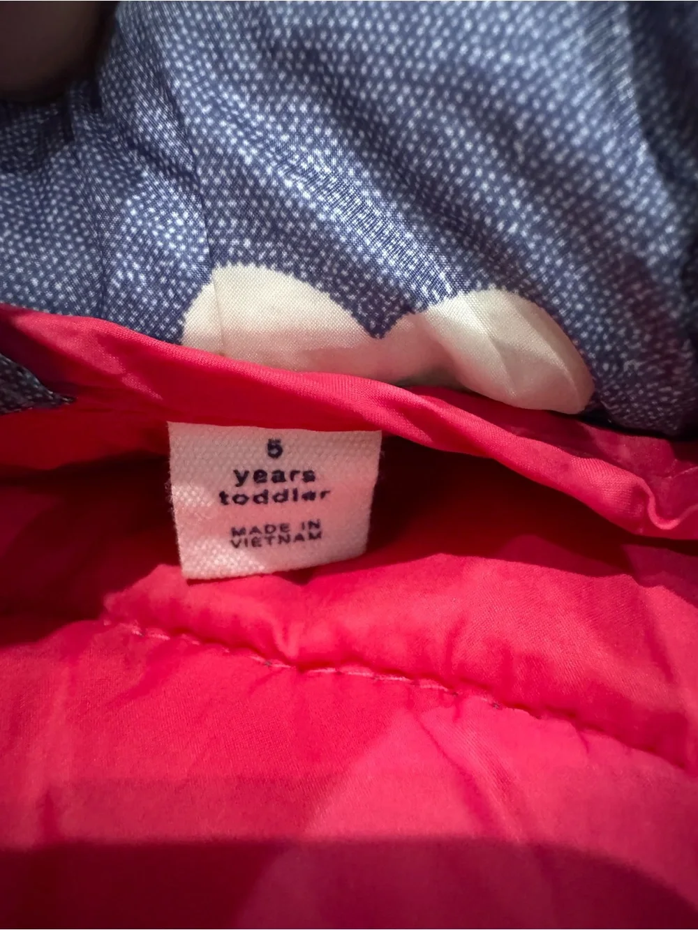 Baby Gap Kids Navy & White Heart Print Puffer Jacket / Coat Girls Size 5